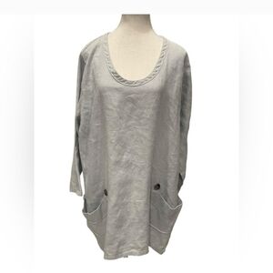 Hearts Desire By Mary Grace Shirt Tunic Ruffles LINEN Lagenlook_Med